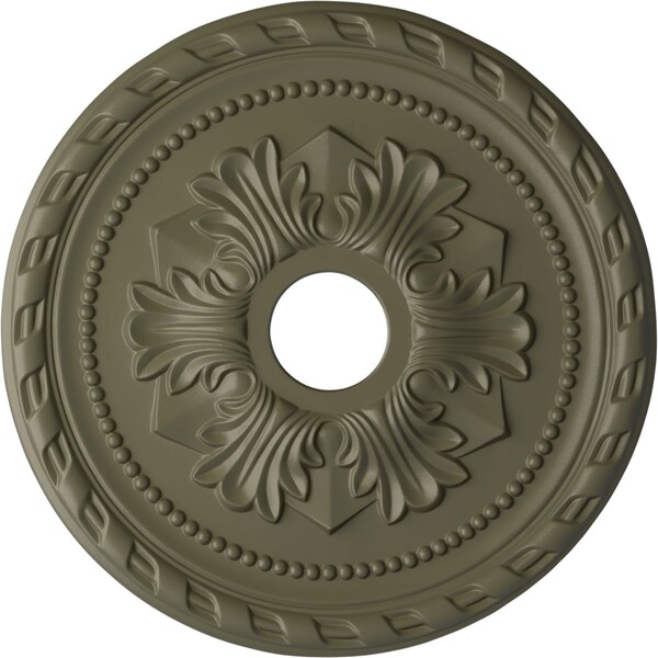 Ekena Millwork Palmetto Ceiling Medallion (Fits Canopies up to 5"), 20 7/8"OD x 3 5/8"ID x 1 5/8"P, Spartan Stone CM20PMSSF - main
